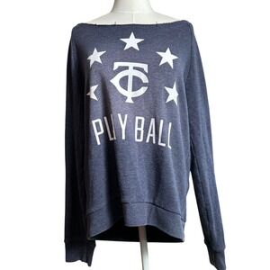 PINK Victoria's Secret Minnesota Twins MLB Play Ball Sweatshirt Navy Blue Medium